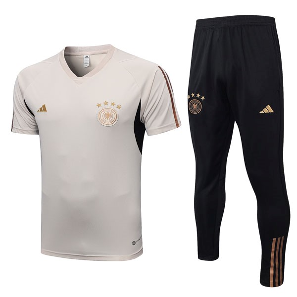 Trainingshirt Deutschland Komplett Set 2022-23 Grau Schwarz